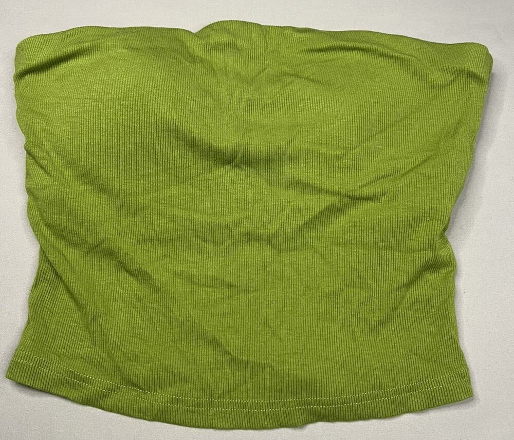 OGL Premium Ribbed Tube Bra Top Women’s Avocado Green Sz M Padded Brami